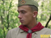 Preview 3 of ScoutBoys - Lad in scout uniform fucked raw by Adam Snow in the woods