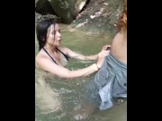 Preview 1 of I'm in the river with my stepbrother, he convinces me to give him a wonderful blowjob