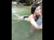 Preview 4 of I'm in the river with my stepbrother, he convinces me to give him a wonderful blowjob