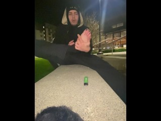 PUBLIC! Jerking Off in Public & Sucking Toes Until I Cum! Video