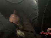 Preview 4 of I milk him under the table at work (real risky public bj, double cumshot)