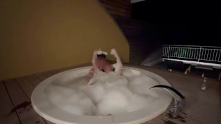 I love bubble bath and his thick dick. Real couple Hot sex