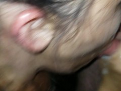 Wife sucks my cock like she's mad at it. Slobber everywhere