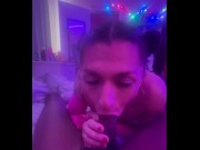 Preview 2 of BEST Passionate Sloppy Deep Throat POV Blowjob by TS KHLOE KHALIFA wearing SEXY pink LINGERIE