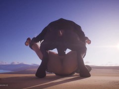 The unlucky chick  meets two dwarf monsters in the desert