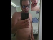 Preview 6 of Daddy wanks  in the mirror and eats his cum, masturbation, bear, cumslut, jizz, whore