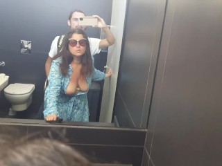 Stepmom was Fucked in the Women's Toilet of the Shopping Center