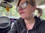 Preview 5 of BLOWJOB in the car after a HARD WORKOUT IN THE GYM