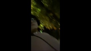 Femboy masturbates his ass in public and pisses all over himself