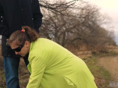 NO RISK! A RANDOM STRANGER IN PANTYHOSE COULD NOT RESIST THE HARD DICK OF AN EXHIBITIONIST STRANGER!