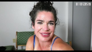 Compilation de sperme sur le visage : Femme de 43 ans