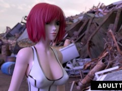 F.U.T.A. SENTAI SQUAD - Futuristic Futanari Redhead Creampies Wild Girl + Self-Sucks With Big Facial
