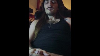 Solo Male Long Hair Alternative Guy Cumshot