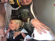 Preview 6 of The pilots fucked a new stewardess right at the controls of the plane, MFM th