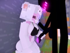 Minecraft porn animation - Girl sucks Enderman cock