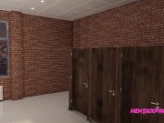 Preview 5 of Lara Gets Fucked in the Bathroom by Huge Cock While Boyfriend is Peeking - 3D UNCENSORED
