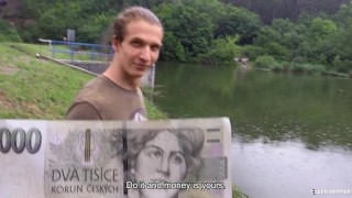 CZECH HUNTER - Nude Dude With Great Body Was Fishing In The Pond And Can Go All The Way For Cash Tip