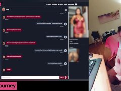 I chat with my wife in webcam and i cum over my tits
