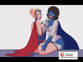 TWO HOT SUPERHERO GIRL HAVE A GOOD TIME | HENTAI STORY ANIMATION 4K 60FPS Video