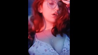 Sexy student shows her big tits on camera