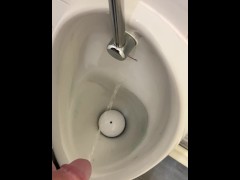 Desperate Piss at public urinal