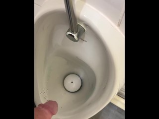 Desperate Piss at public urinal Video