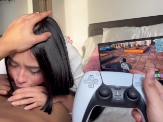 My Hot Stepsister doesn't let me Play Quietly and makes me Cum| FORTNITE