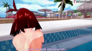 Anzu Mazaki fucking hard on the pool | 4 | Yu-gi-Oh | Full & FPOV Versions on Patreon: Fantasyking3
