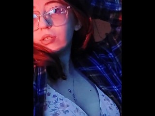 Sexy Student Shows her Big Breasts on Camera with Music