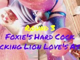 Foxie's Squirting Cock Cumming in Lion's Ass Round 2