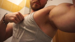 Young Muscle God With Hairy Armpits