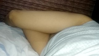IN MY HORNY BED WITHOUT UNDERPANTS - Do you like my legs?
