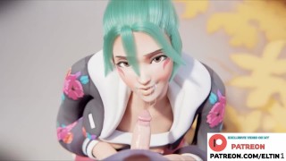 Geweldige Kiriko Hot neuken en creampie krijgen in het openbaar | Overwatch Hentai 60fps