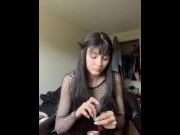 Preview 1 of POV Smoking with the GOTH GIRL Next Door You Get A LAP DANCE