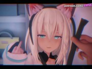 Preview 2 of Virtual YouTuber - Shirakami Fubuki Enjoying Receiving Cream In Her Pussy!