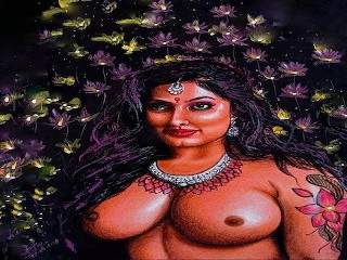 Erotic Art or Drawing of Sexy & Divine Indian Woman Called " Enchantress"