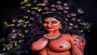 Erótico Art o dibujo de una mujer india sexy y Divine llamada "enchantress"