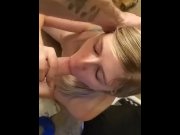 Preview 5 of Quick blowjob from a blonde dirty little slut