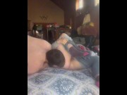 Preview 1 of Masturbation turned into overstimulating sex and creampie
