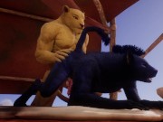 Preview 3 of Two big beasts have hard fuck in desert | Furry | Wild life | Gay  | Yiff
