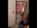 Hot Young College Guy Shows Off Muscles and Abs in Mirror and Jerks 9”Cock to Moaning Cumshot Orgasm