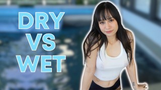 [4K] Transparent Shirt Wet vs Dry Try on Haul at the Pool with Elixir Elf