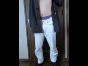 Preview 1 of A Japanese man with a small penis masturbates with his underpants on.