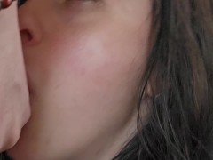 Hot Brunette Wife Dirty Talks For Hubby About Being The Biggest Bukkake Cumslut