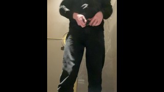 PUBLIC JERKING OFF IN NIGHT CLUB ! Naughty Solo Play in Public Toilet. P. 1