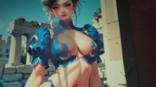 Chun Li de Street Fighter Thick BBW Slut Gros Seins Chinois Japonais - JIZZ TRIBUTE
