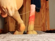 Preview 1 of Cute Femboy fucks himself on large toy