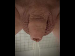 Holiday pee with my small flaccid cock. It was cold, but I had to go