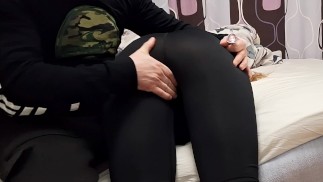 Pulling down her spandex leggings, butt plug in tight ass and hard fuck