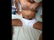 Preview 2 of #UnderwearFetish Hairy thug trying out Boxers & Briefs. Which one fits hairy cock and balls better?